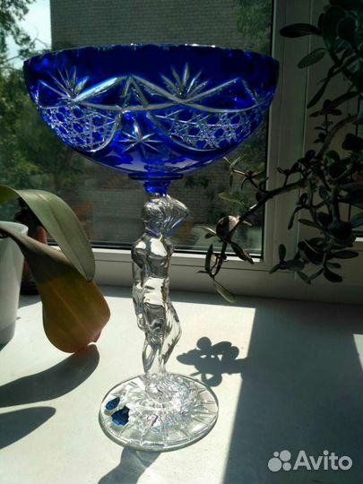 Ваза для фруктов на ножке хрусталь