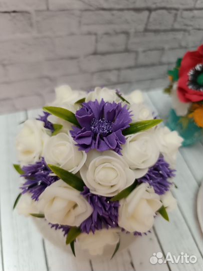 Чашка с цветами ручной работы