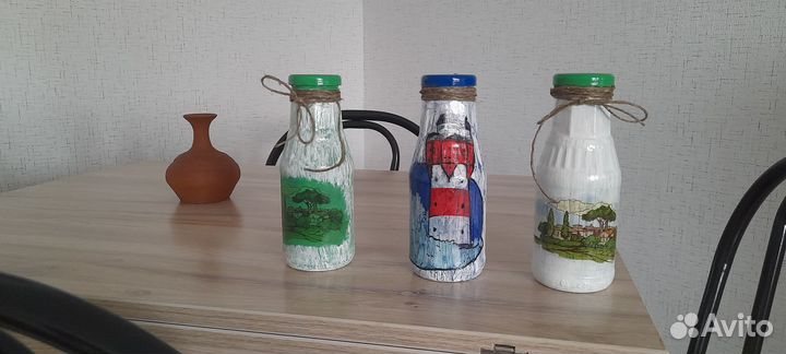 Декупаж стеклянная банка, хранение продуктов