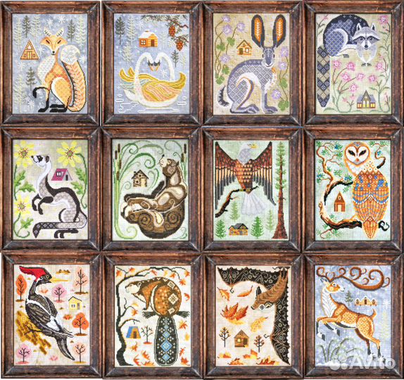 Много схем для вышивания Cottage Garden Samplings