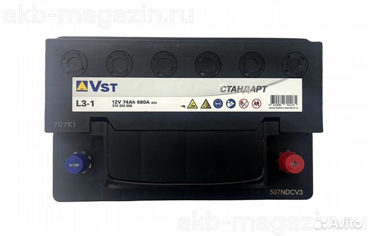 Varta VST Standard 74 Ah 680A обрат. пол. (278х175