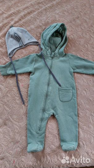 Комбинезон теплый на мальчика/девочку68 и шапочка