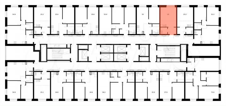 Квартира-студия, 25 м², 21/53 эт.