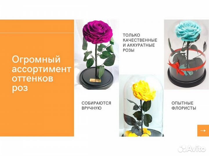 Розы в колбе на выбор