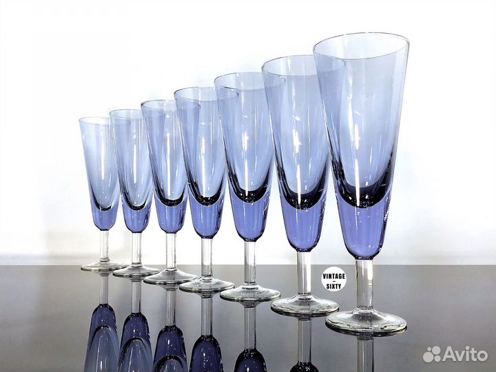 Бокалы фужеры неодимовое стекло гхз 60-70-е гг
