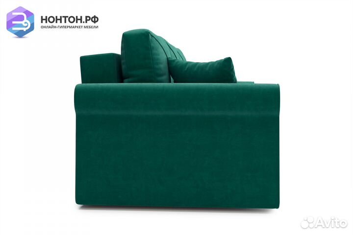 Диван еврокнижка Лира 3-х местный изумрудный
