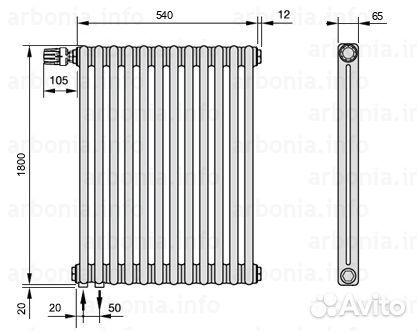Радиатор Arbonia 2180/12 №69 твв RAL-9016