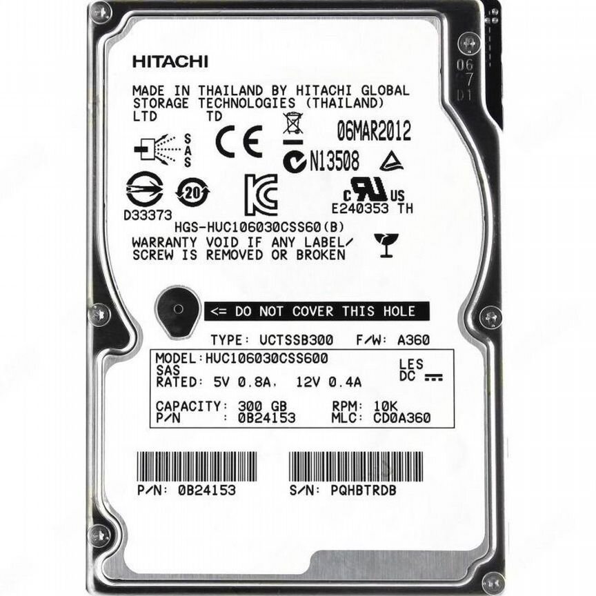 [HUC106030CSS600] Жесткий Диск Hitachi 300gb Sas 2,5 Huc106030css600