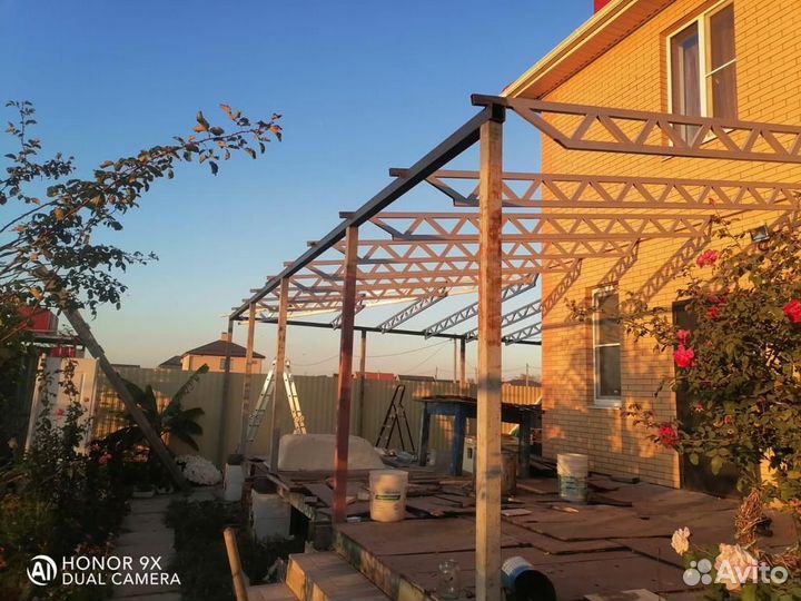 Сварочные работы, Навесы, Навес из поликарбоната