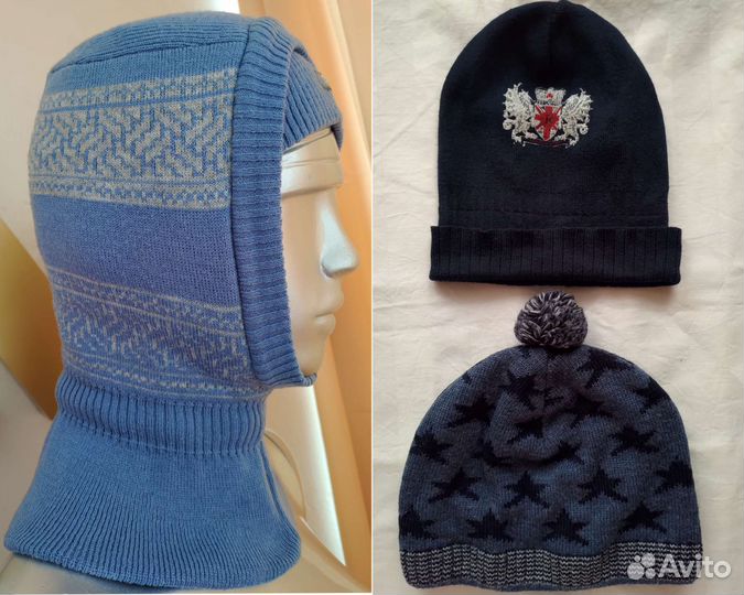 Шапки для мальчика, 50,52,54. По 130 и 450