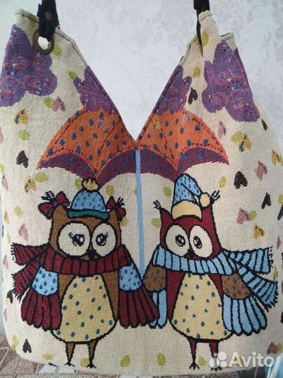 Сумка гобелен совушки