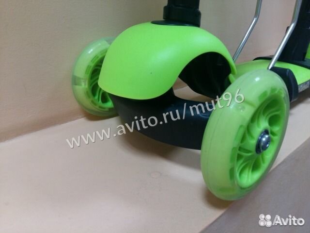 Самокат детский 5 в 1, с ручкой, зеленый