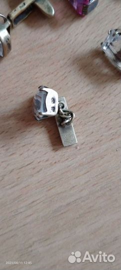 Запонки серебро с горным хрусталём СССР