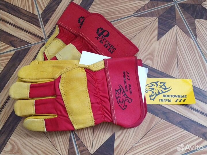 Кожаные рабочие перчатки