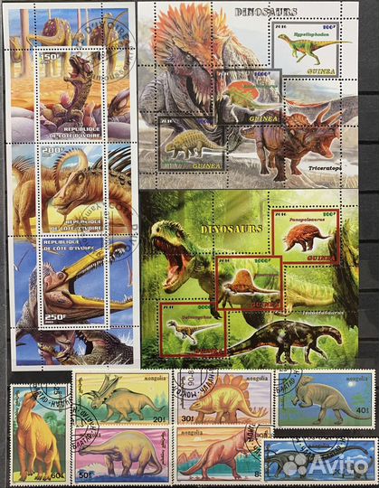Почтовые марки Динозавры