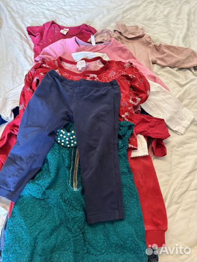 Пакет вещей для девочки 74-86-92, +качели+машинка