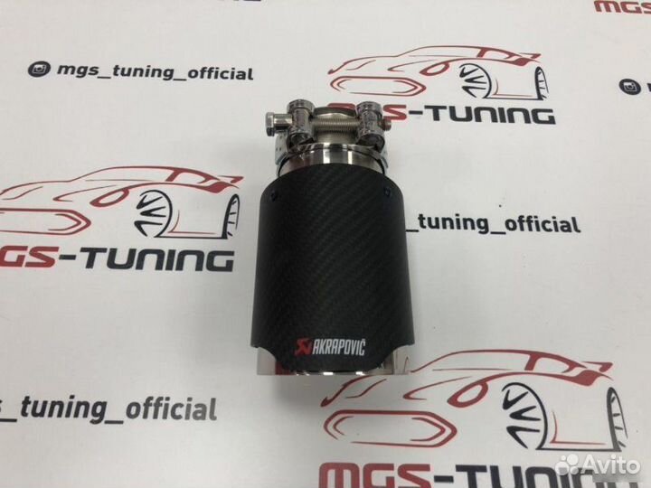 Насадка Akrapovic New карбон одинарная 89 мм