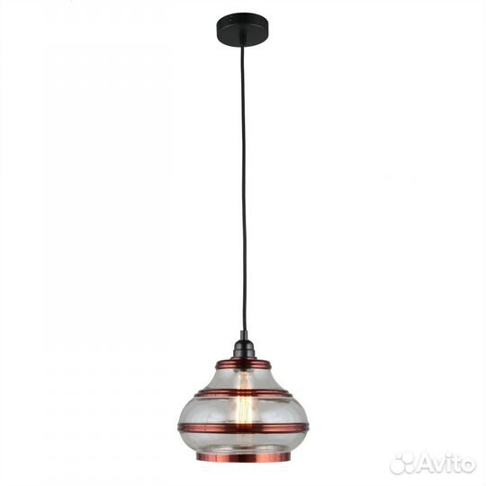 Люстра подвесная металл и стекло в прихожую лофт