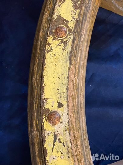 Штурвал старинный, дуб, бронза