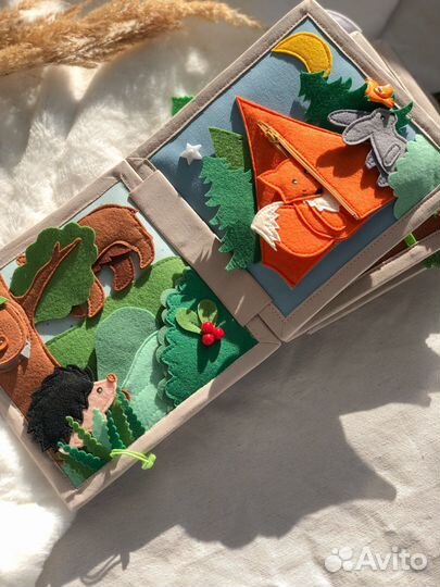 Развивающая книга из фетра от 1 годика