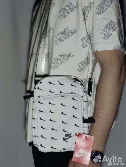 Сумка белая Nike Heritage Swoosh Wave