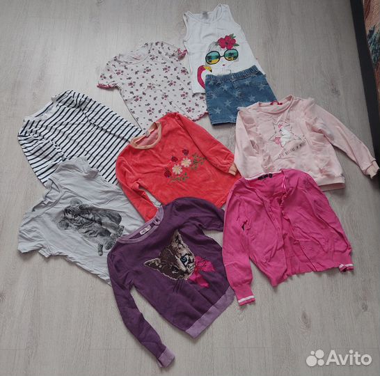 Большой пакет вещей на девочку р110