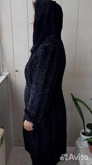 Женская шуба-пальто.зимняя,с капюшоном,50-52