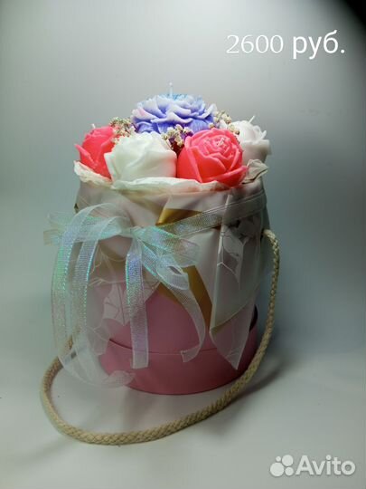 Подарок на 8 марта. Букет из свечей