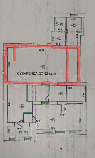 Свободного назначения, 60 м²