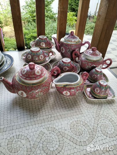 Сервиз китайский, блюдо, тарелки, чашки