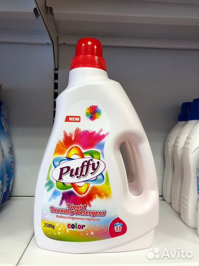Жидкое средство для стирки цвет.белья Puffy 2,5л