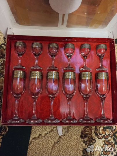 Фужеры Бокалы гусь хрустальный