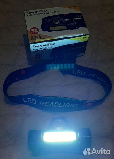 Налобный фонарик новый