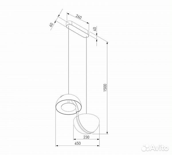 Подвесной светильник Emisfero 50083/2 LED золото