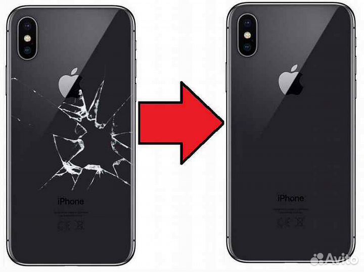 Замена заднего стекла на iPhone 8-14 pro max