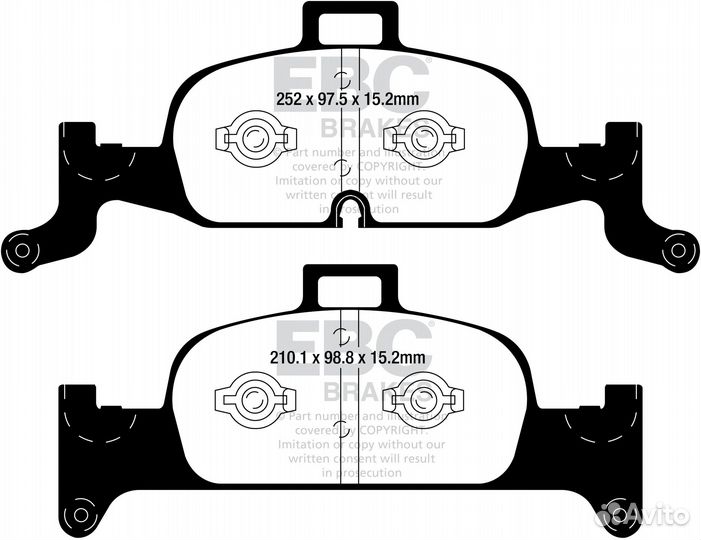 Колодки перед EBC DP42290R Audi MLB EVO ATE 4 pot