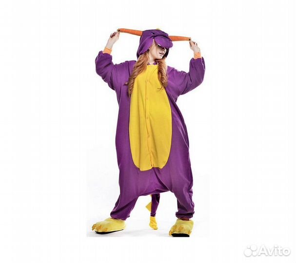 Кигуруми FunFur Фиолетовый Дракон M