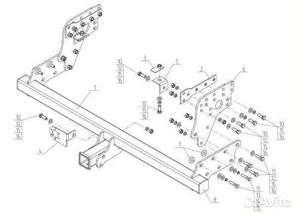 Фаркоп Митсубиси (Mitsubishi) L200, в т.ч. Long 2