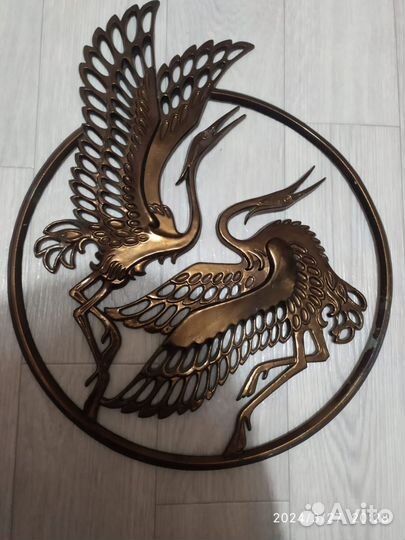 Настенное панно СССР Цапли металл