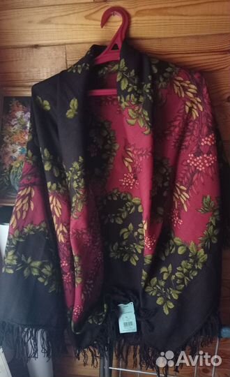 Павловопосадский платок шерсть рябина