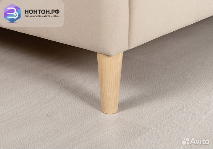 Кровать Микаса светло-бежевая / шоколадная