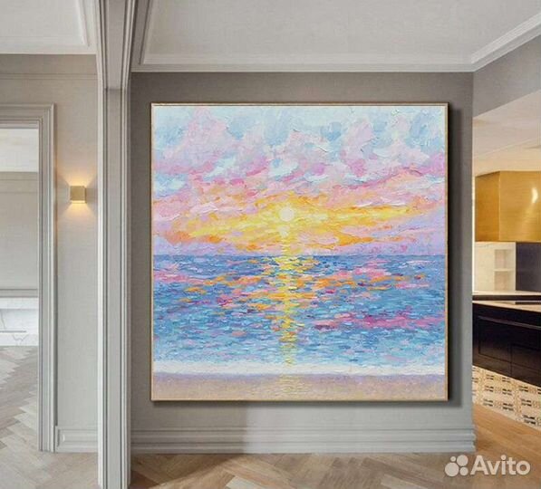 Картина маслом Солнечный закат Абстракция