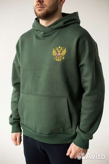 Толстовка с гербом России, цвет Хаки