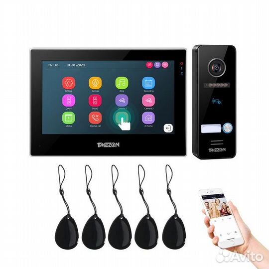 Видеодомофон tuya tmezon с Wi-Fi и сенсорным экран