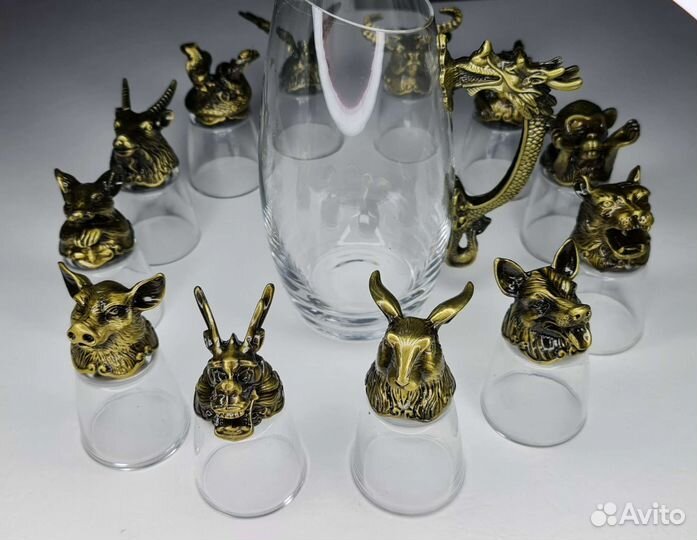 Набор Рюмки перевертыши набор 12шт+ графин