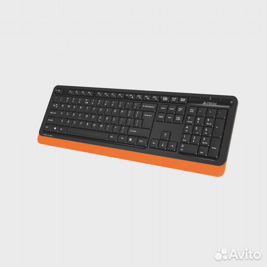 Клавиатура + мышь A4Tech Fstyler FG1010 клав:черный/оранжевый мышь:черный/оранжевый USB беспроводная