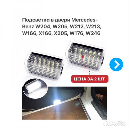 Подсветка в двери Mercedes Benz W204 W212 X166