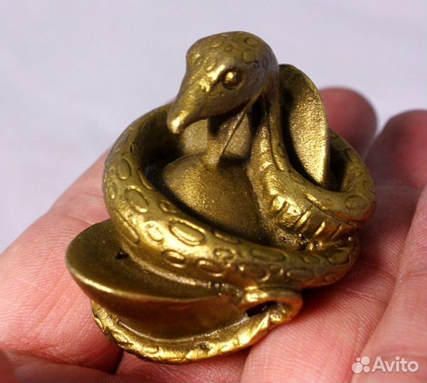 Змея на Чаше - Китайская статуэтка из Бронзы ru*73