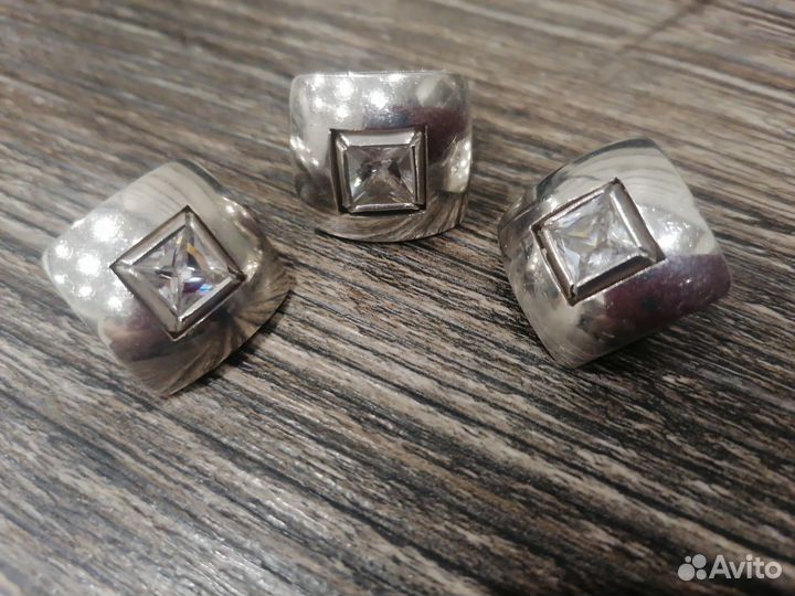 Комплект кольцо и серьги серебро