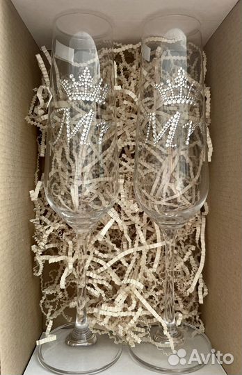 Свадебные бокалы для шампанского мистер и миссис